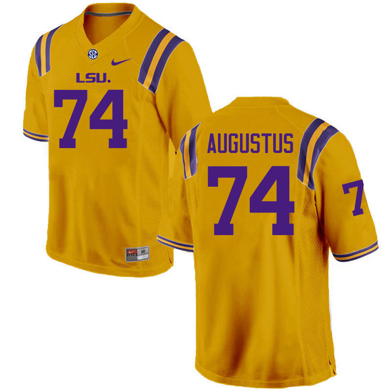 Men #74 Braden Augustus LSU Tigers College Football Jerseys Stitched-Gold